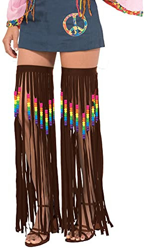 Forum Novelties Damen Perlen/Fransen Hippie Bein Girlanden Kostüm Costume Accessories, Mehrfarbig, Einheitsgröße
