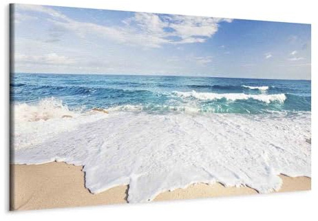 Cuadros B&D XXL - Cuadro en Lienzo Mar Playa 120x40 cm 1 pieza - Impresión en material tejido no tejido cuadros decoracion salon modernos lienzos - Naturaleza Paisaje c-A-0049-b-d