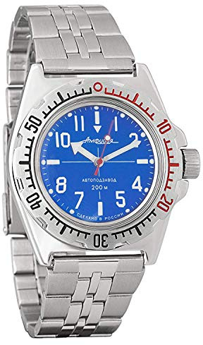 Vostok Amphibian 110648/2415b Tauchuhr, russische Uhr, mechanisch, automatisch, in Blau