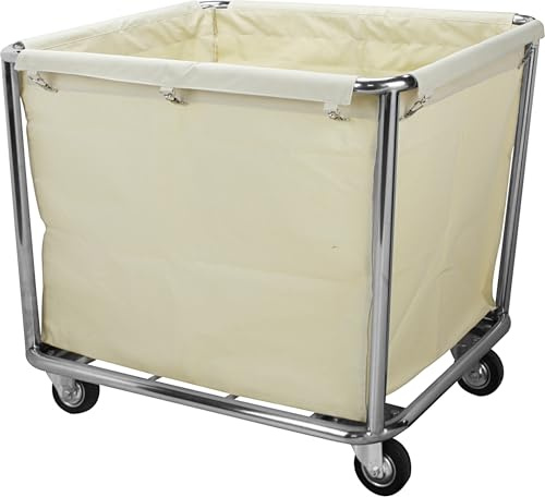 SARO AF 264 Carrito para la colada, 900 x 650 x 850 mm, marco de acero inoxidable, bolsa de algodón extraíble, para aprox. 25 kg de ropa