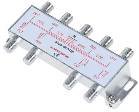 Monoprice PREMIUM 8-Way Coax Cable Splitter F-Type Screw for Video VCR Cable TV Antenna (110017)