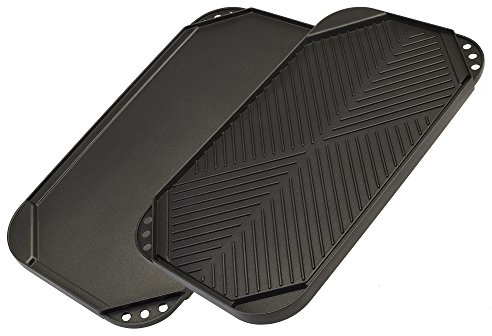 Ecolution Reversible Grill/Griddle Pan, Non-Stick, Dishwasher Safe, Double Burner Family Griddle Grill Pan Cookware, Cast Aluminum, 19.5-Inch x 11-Inch