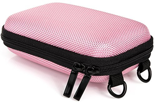 Baxxtar Hardcase Pure PINK S Kameratasche für Digitale Kompaktkameras mit Schultergurt und Gürtelschlaufe - für CyberShot DSC WX220 WX350 W810 W830 - Pixpro FZ43 FZ51 FZ55 - Realishot DC5200 usw.
