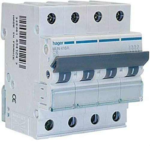 Interruptor automático magnetotérmico serie MU, 4P, 10A, curva C, 6KA