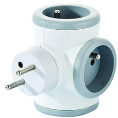 Watt&Co Base múltiple giratoria 3×16A Gris