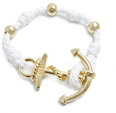 MIA's Love Boat - Bracciale con Sfere tra i Nodi e Chiusura ad Ancora Bianco