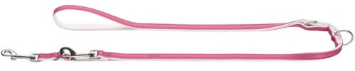 HUNTER Modern Art Verstellbare Führleine, Kunstleder, mehrfache Verstellmöglichkeit, pink/weiß, 8/200