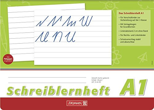 Brunnen Schreiblernheft A4 quer, 16 Blatt (20er Vorteilspack, Lineatur A1)
