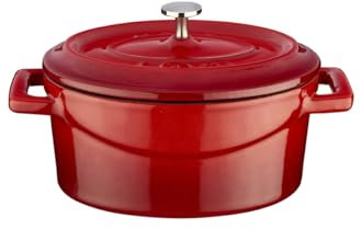 LAVA Cookware LV o TC 10 K2 Mini pirofila Ovale da Forno, Dimensioni 9 x 12 cm, Ghisa, Rosso