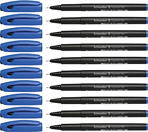 Schneider Topliner 967 Fineliner (0,4 mm) 10er Packung blau