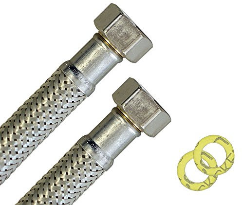 H2O-Flex® Panzerschlauch 1/2ÜM x 1/2ÜM, Flexschlauch DN13 für Sanitär mit Trinkwasserzulassung, 30cm-2m