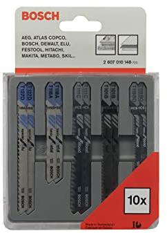 Bosch 2607010148 Jigsaw Blade Set for Wood and Metal (10-Piece)