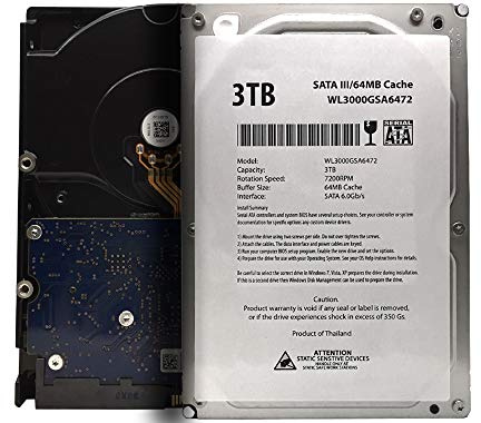 WL 3TB 7200RPM 64MB Cache SATA III 6.0Gb/s 3.5 Internal Desktop Hard Drive (For RAID, NAS, DVR, Desktop PC) w/1 Year Warranty