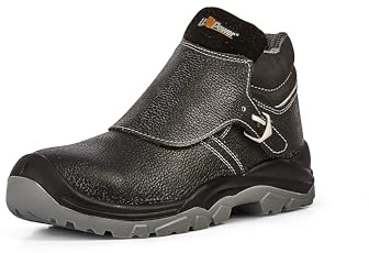 Upower - Chaussures de sécurité Hautes Classiques et Robustes Crocodile - Environnements de Soudure - S3 SRC 46 - Noir