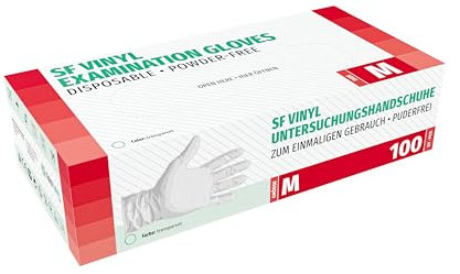 Guanti in vinile 100 pezzi scatole (M, Transparente), guanti usa e getta, senza polvere e lattice, per la pulizia della cucina, non sterile