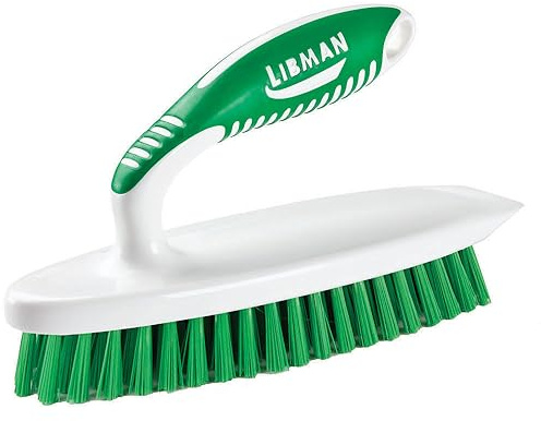 Libman Easy Grip Scrub Brush | Cleaning Brush | Bathroom Scrubber | Carpet Brush | Scrub Brushes for Cleaning | Scraper Edge | Mulit-Purpose Scrub Brush | Stiff Fibers | No-Slip Grip