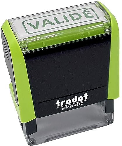 Tampon Trodat X-print 4912 encrage automatique rechargeable, texte VALIDÉ, encre de couleur verte, format de l’impression 46 x 16 mm