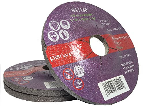 (PACK OF 50) Parweld 115mm Grinding discs for steel (115 x 6.0 x 22.2mm) 4.5