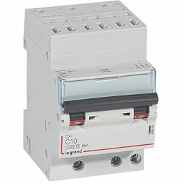 406899 Disjoncteur triphasé 10A - 3P Courbe C - 4,5/6kA - Automatique et vis - Legrand DX3