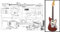 Plan of Mustang E-Gitarre, Vollmaßstabsdruck
