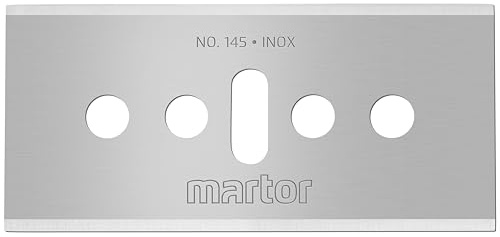 MARTOR 10x Lama industriale 18,5 mm, 4 lati, acciaio inossidabile | In dispenser, doppio taglio, SECUMAX EASYSAFE & SECUNORM 175, logistica, No. 145.60
