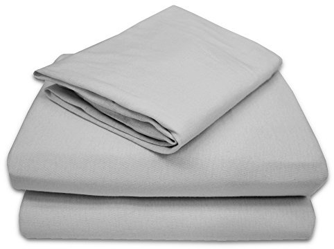 American Baby Company 100% Natural Cotton Jersey Knit Toddler Sheet Set, Gray, Soft Breathable, for Boys and Girls , 28x52 Inch (Pack of 1)