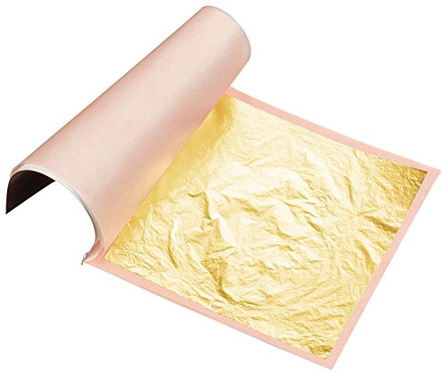 GoldGourmet Feuille d'or comestible 22 carats 8 x 8 cm, 25 feuilles en vrac