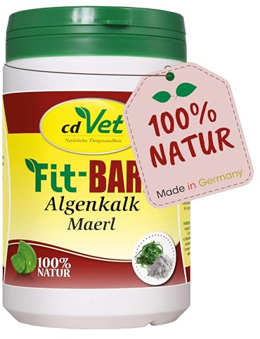 cdVet Naturprodukte Fit-Barf Chaux d'algues 850 g – Chien & Chat – Source Naturelle de Calcium – Compensation des excès de phosphore – Éléments de Traces – Tissu 100% Pur Naturel – Nourriture Brute –