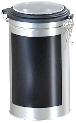 Kesper Kaffeedose aus Weißblech, Farbe: Silber/Schwarz, Maße: 11x19 cm, 38203