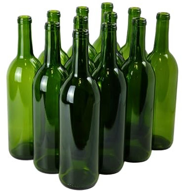 FastRack Strange Brew Green Wine Bottles, 750 ml Capacity (Pack of 12)