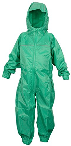 DRY KIDS Childrens Waterproof Rainsuit, All in One Dry Suit for Outdoor Play. Ideal Outerwear for Boys and Girls, Green, 2 yrs