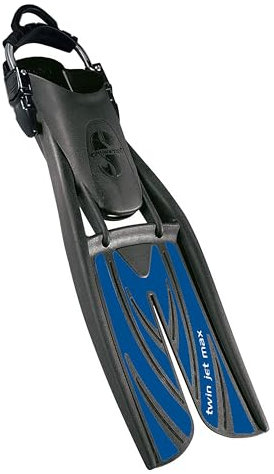 SCUBAPRO Twin Jet Max Tauchflosse (Schwarz/Blau, groß)