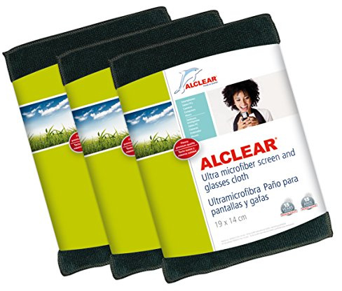 ALCLEAR 950003a ultramikrofiberduk för skärmar och glasögon, 19 x 14 cm, antracit 3 enheter