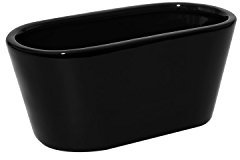 Keramik Blumentopf Piano schwarz Pflanzkasten Blumenschale Schale oval Länge 16.5 cm