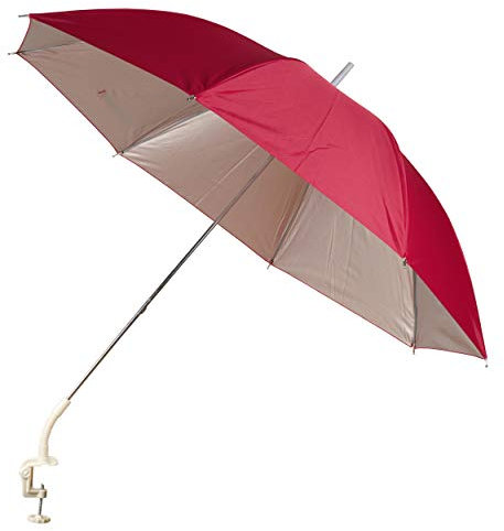 Garden Patio Balcony Beach Deck Chair Clip On Screw Clamp Umbrella Parasol UV Protection Sun Shade Rain Brolly (Red 147400)