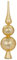 Inge-Glas Christbaumspitze Ornament Glas 31cm mit 2 Kugeln Baumschmuck Weihnachtsbaumspitze Baumspitze Geschenk Gold matt