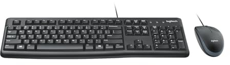 Logitech MK120 Combo Clavier et Souris Filaire pour Windows, Souris Optique Filaire, Clavier Taille Standard, Plug-and-Play USB, Compatible avec PC, Ordinateur Portable, Clavier Belge AZERTY - Noir