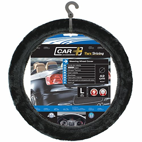S SUMEX 2505091 Funda Volante Textil Black Diámetro 37-39 cm Material de Felpa Suave Mejor Agarre y Confort