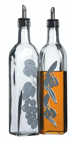 Kitchen Craft Italian Collection Set 2 dispenser in vetro per olio e aceto, grandi