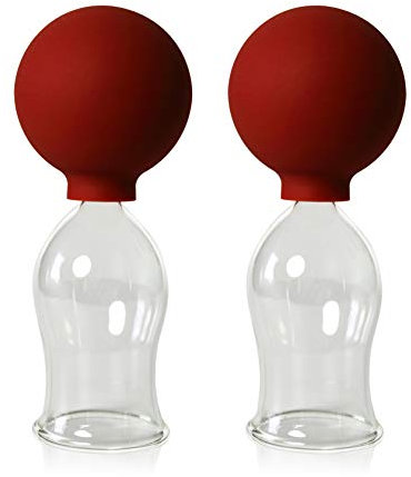 Lauschaer Glas Schröpfgläser mit Ball 2 Stück 35mm zum professionellen, medizinschen, feuerlosen Schröpfen, Schröpfglas, Schröpfgläser