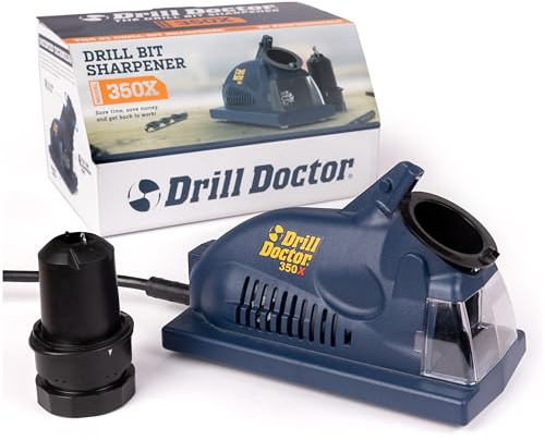 Drill Doctor DD350X Drill Bit Sharpener - 3/32 to 1/2 - Electric Sharpener - High Speed & Portable - for Steel, Masonry, Carbide & Tin-Coated Bits
