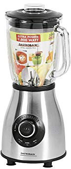 GASTROBACK Vital Mixer Pro, Standmixer, Smoothie Maker - 1,75 L Fassungsvermögen - 1000 Watt Smoothie Mixer mit Eis-Crush, Pulse-Funktion, gebürstetes Edelstahlgehäuse