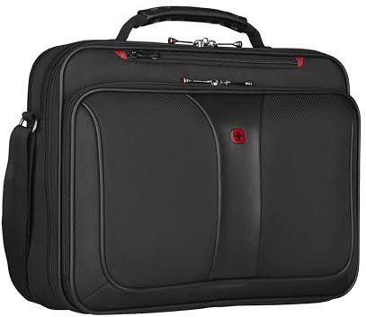 Wenger 600647 Legacy 16 Laptop Briefcase, Checkpoint-friendly padded compartment with Lockable zippers in Black (11 Litres), 600647