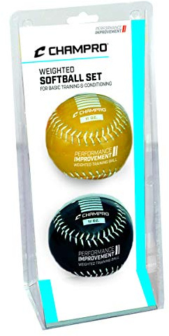 CHAMPRO Weighted Training Softball Set YELLOW, BLACK ,12-Inch