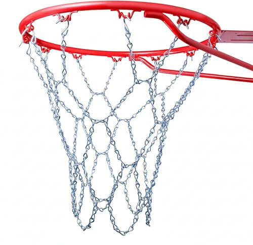 Cannon Sports Heavy Duty Chain Basketball Net – Rust Proof, All Weather Metal Net Replacement - Official Standard 12-Loop Metal Net for Indoor/Outdoor Basketball Rims
