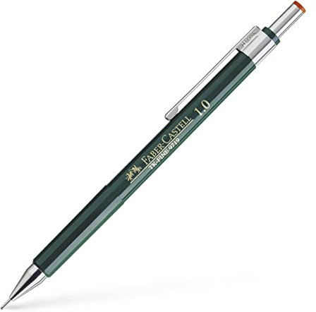 Faber Castell B-136900 - Portamine TK-Fine con gomma e 3 mine sottili, graduate HB, tratto 0,9 mm, colore: Nero