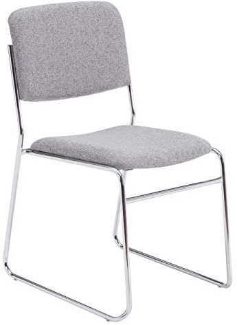 National Public Seating 8600 Series Fabric Padded Signature Stack Chair, Classic Grey