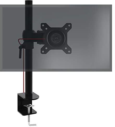 Duronic Monitor Arm Single DM351X1, Single Arm Stand for One 13-27” PC Screen, Stand with VESA 75 100, Desk Mount with 10kg Capacity for Home Office Work