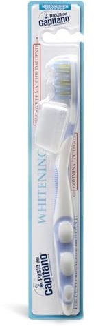 Pasta del Capitano, Spazzolino Whitening con Setole Medie, Aiuta la Riduzione delle Macchie dello Smalto e Favorisce Lo Sbiancamento dei Denti