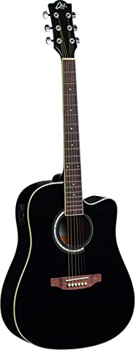 Eko - RANGER CW EQ BLACK Chitarra Acustica Elettrificata Fasce e Fondo Tiglio Manico Betulla, Colore Nero